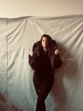 Load image into Gallery viewer, one-of-a-kind REVERE coat plum w/ print