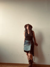 Load image into Gallery viewer, FOREST skirt - OOAK upcycled black denim
