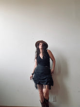 Load image into Gallery viewer, FOREST QUEEN skirt - OOAK upcycled black denim