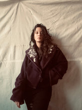 Load image into Gallery viewer, one-of-a-kind REVERE coat plum w/ print
