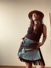 Load image into Gallery viewer, FOREST skirt - OOAK upcycled black denim
