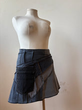 Load image into Gallery viewer, FOREST skirt - OOAK upcycled black denim