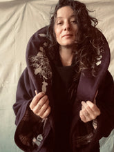 Load image into Gallery viewer, one-of-a-kind REVERE coat plum w/ print