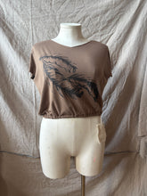 Load image into Gallery viewer, JOY - relaxed "T-shirt" design- Woodsmoke with Feathers