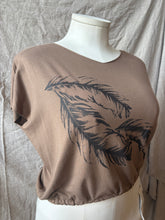 Load image into Gallery viewer, JOY - relaxed "T-shirt" design- Woodsmoke with Feathers