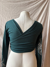 Load image into Gallery viewer, PHOENIX wrap-around top - Teal with Hibiscus