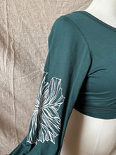 Load image into Gallery viewer, PHOENIX wrap-around top - Teal with Hibiscus