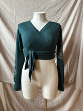 Load image into Gallery viewer, PHOENIX wrap-around top - Teal with Hibiscus
