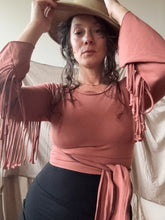 Load image into Gallery viewer, PHOENIX wrap-around top with fringe