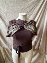 Load image into Gallery viewer, POET - reversible wrap-around top - Chocolate Brown with Hibiscus