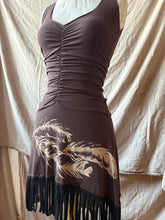 Load image into Gallery viewer, DALIA with Fringe - Chocolate Brown with Feathers