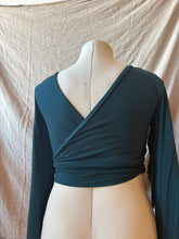 Load image into Gallery viewer, PHOENIX wrap-around top with fringe in Teal