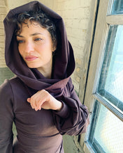 Load image into Gallery viewer, HIGH QUEEN COWL TUNIC- mahogany bamboo fleece