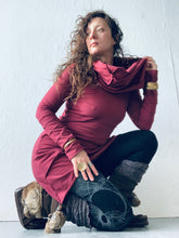Load image into Gallery viewer, HIGH QUEEN COWL TUNIC- mahogany bamboo fleece