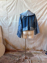 Load image into Gallery viewer, one-of-a-kind REVERE reclaimed denim coat
