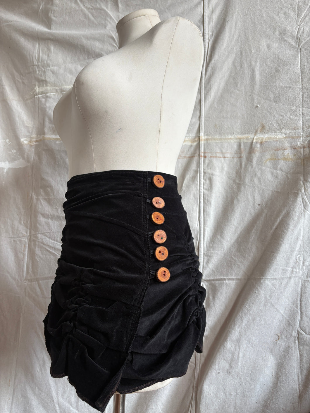 FOREST QUEEN skirt - stretch black corduroy