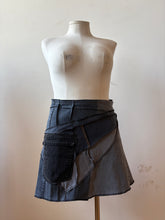 Load image into Gallery viewer, FOREST skirt - OOAK upcycled black denim
