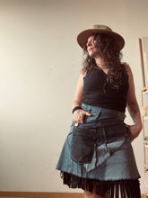 Load image into Gallery viewer, FOREST skirt - OOAK upcycled black denim
