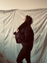 Load image into Gallery viewer, one-of-a-kind REVERE coat plum w/ print
