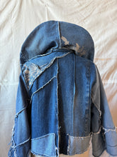 Load image into Gallery viewer, one-of-a-kind REVERE reclaimed denim coat
