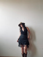 Load image into Gallery viewer, FOREST QUEEN skirt - OOAK upcycled black denim
