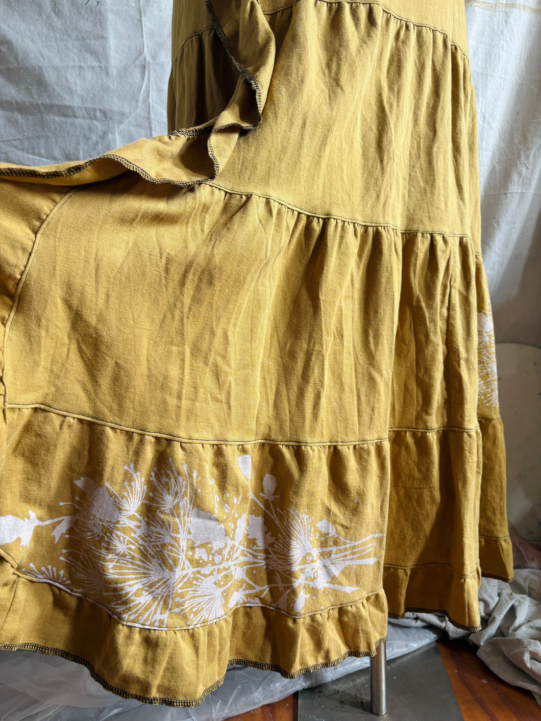 OOAK OPHELIA - mustard linen/organic cotton