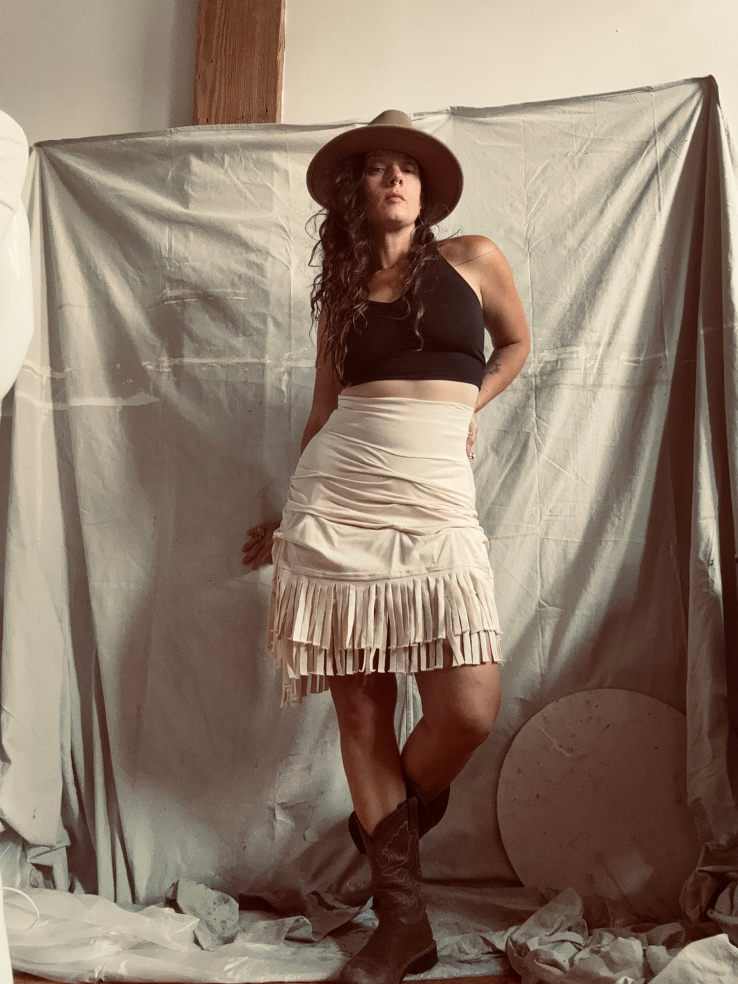 SUNRISE - double fringe skirt