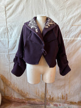 Load image into Gallery viewer, one-of-a-kind REVERE coat plum w/ print
