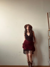 Load image into Gallery viewer, FOREST QUEEN skirt - stretch crimson corduroy
