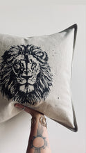 Load image into Gallery viewer, LION neutral throw pillow case
