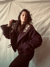 Load image into Gallery viewer, one-of-a-kind REVERE coat plum w/ print
