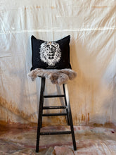 Load image into Gallery viewer, LION black throw pillow case
