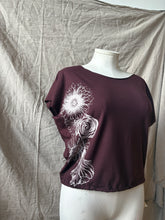 Load image into Gallery viewer, JOY - relaxed "T-shirt" design- Plum long with floral
