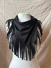 Load image into Gallery viewer, FESTIVAL FRINGE SCARF- BLACK bamboo jersey
