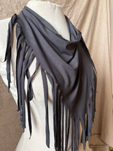 Load image into Gallery viewer, FESTIVAL FRINGE SCARF- SLATE GREY bamboo jersey
