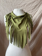 Load image into Gallery viewer, FESTIVAL FRINGE SCARF- MOSS GREEN
