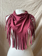 Load image into Gallery viewer, FESTIVAL FRINGE SCARF- DEEP CHERRY
