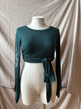 Load image into Gallery viewer, PHOENIX wrap-around top - Teal with Hibiscus
