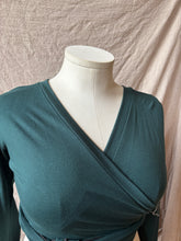Load image into Gallery viewer, PHOENIX wrap-around top - Teal with Hibiscus
