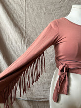 Load image into Gallery viewer, PHOENIX wrap-around top with fringe
