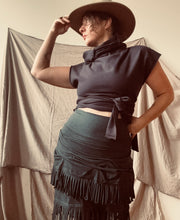 Load image into Gallery viewer, SUNRISE skirt - Charcoal bamboo jersey
