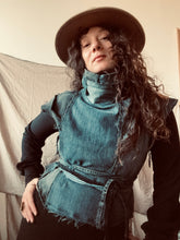 Load image into Gallery viewer, WINTER LILY - OOAK upcycled stretch denim

