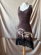 Load image into Gallery viewer, DALIA with Fringe - Chocolate Brown with Feathers
