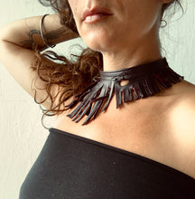 Load image into Gallery viewer, Crimson Wine Fringe Choker
