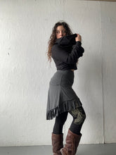 Load image into Gallery viewer, LUNAR QUEEN shrug - black bamboo fleece
