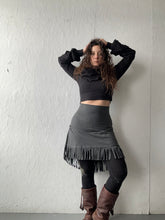 Load image into Gallery viewer, LUNAR QUEEN shrug - black bamboo fleece
