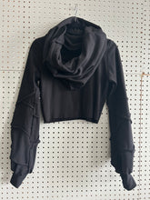 Load image into Gallery viewer, LUNAR QUEEN shrug - black bamboo fleece
